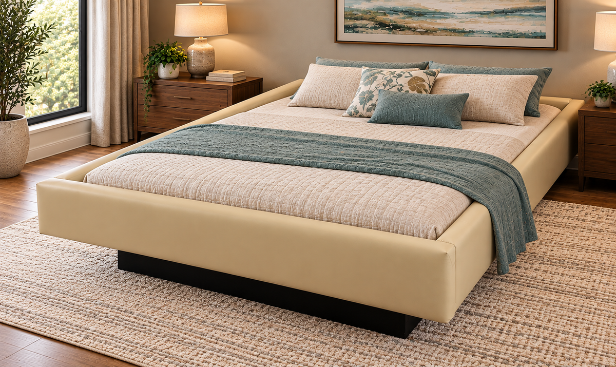 Massina Complete Waterbed Padded Faux Leather without Headboard