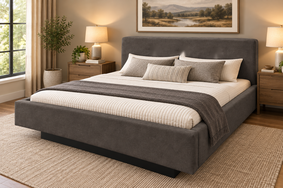 Cagliari Complete Waterbed Padded Fabric with Large Flat Headboard