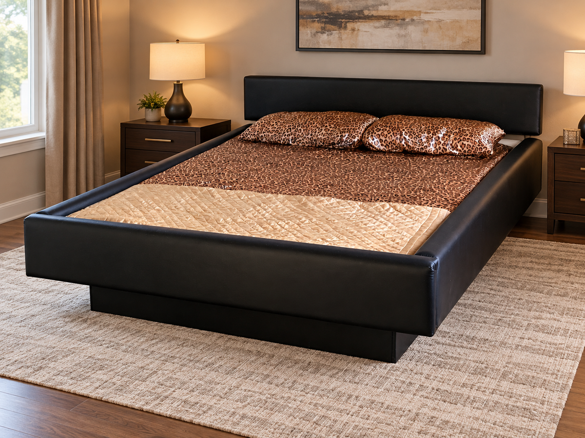 Lecce Complete Waterbed Padded Faux Leather with Flat Headboard
