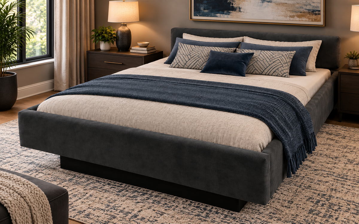Lecce Complete Waterbed Padded Fabric with Flat Headboard