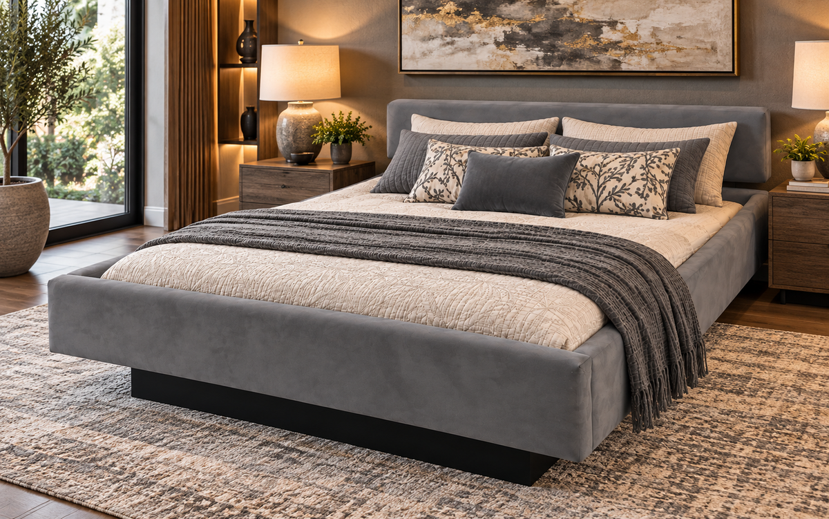 Lecce Complete Waterbed Padded Fabric with Flat Headboard