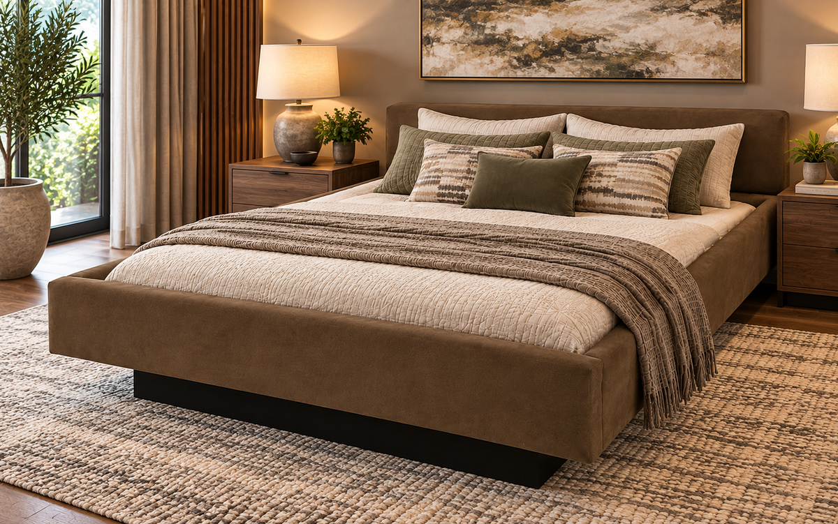 Lecce Complete Waterbed Padded Fabric with Flat Headboard