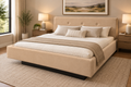Potenza Complete Waterbed Padded Fabric with Large Tufted Flat Headboard