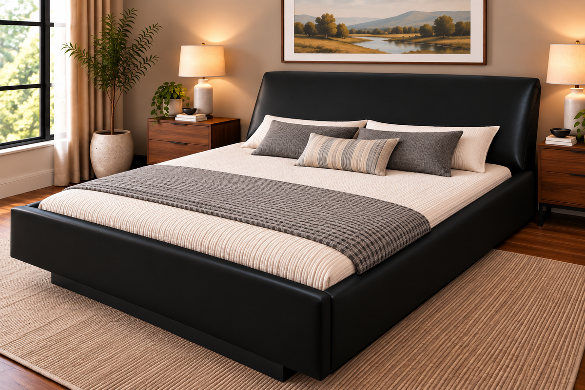 Scalea Complete Waterbed Padded Fabric with Large Angled Headboard