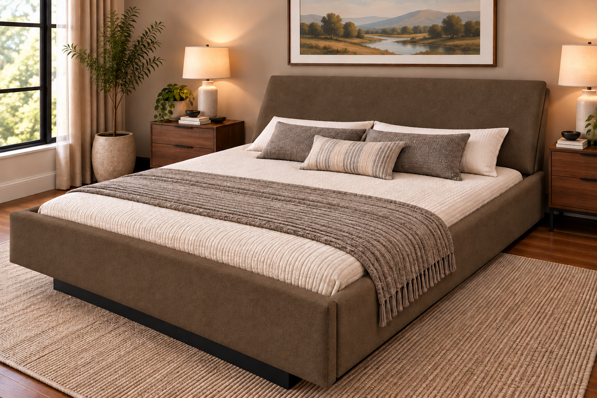Scalea Complete Waterbed Padded Fabric with Large Angled Headboard