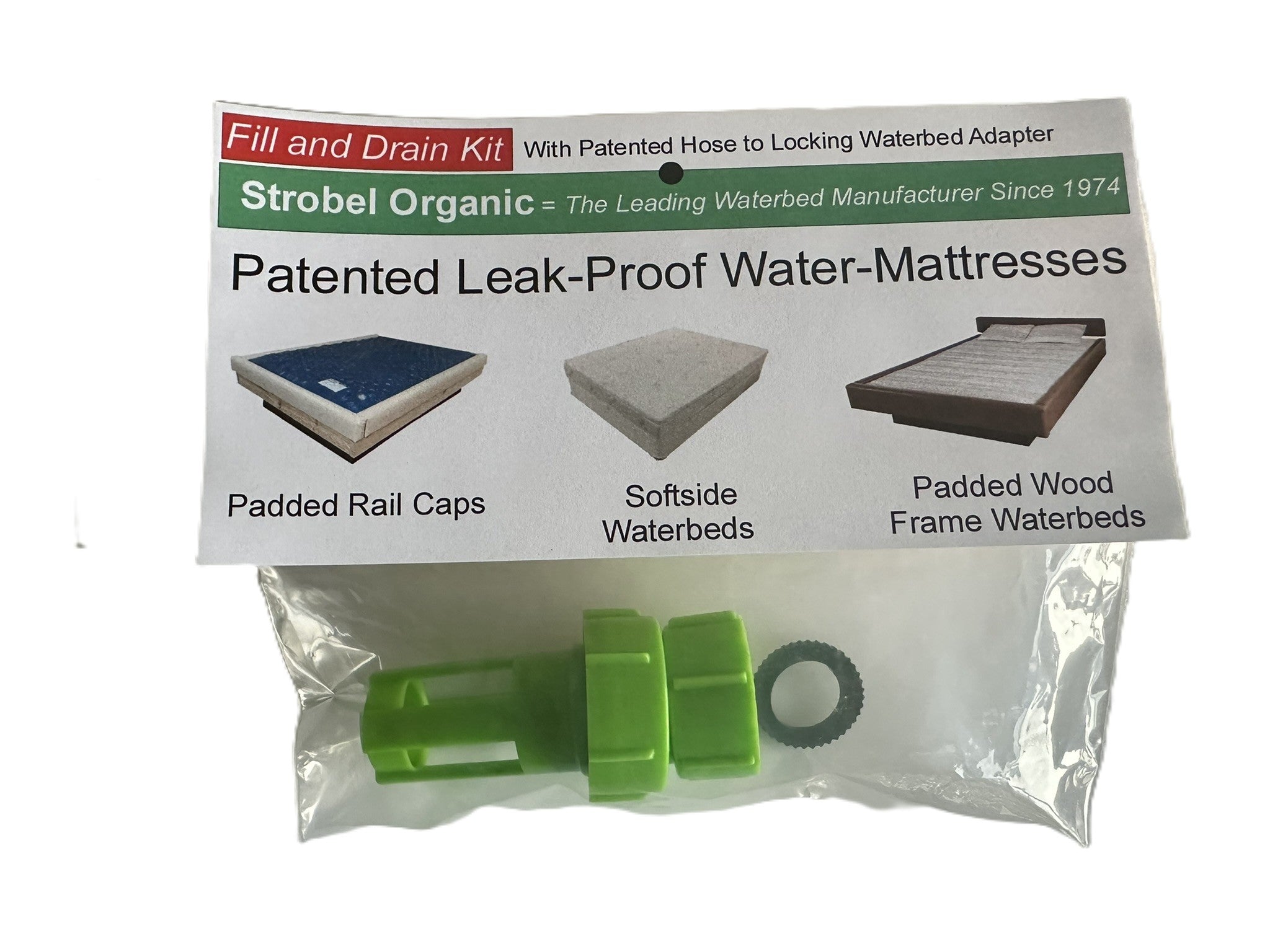 Patented Hose to Locking Waterbed Valve Adapter – Spill-Free Connection