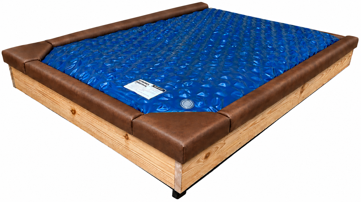 Strobel Organic 5-Piece With Two Padded Corner Seats  Standard 1.5-in Front Padded Waterbed Rail Cap Faux Leather