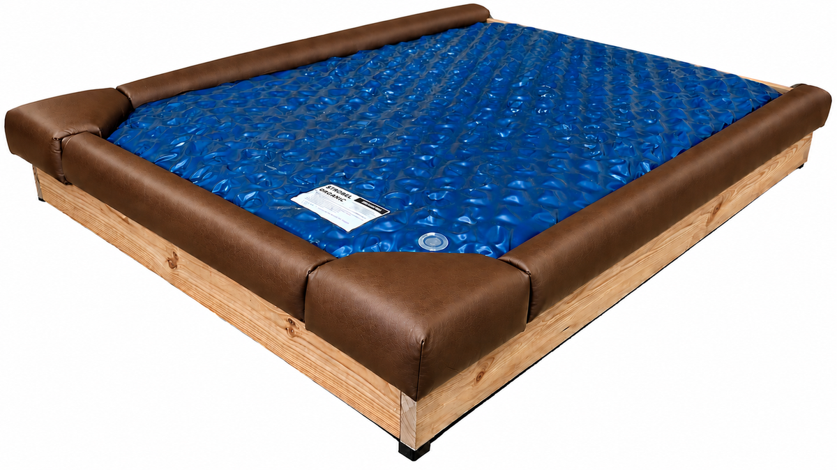 Strobel Organic 5-Piece With Two Padded Corner Seats  JUMBO 4.5-in Front Padded Waterbed Rail Cap Faux Leather