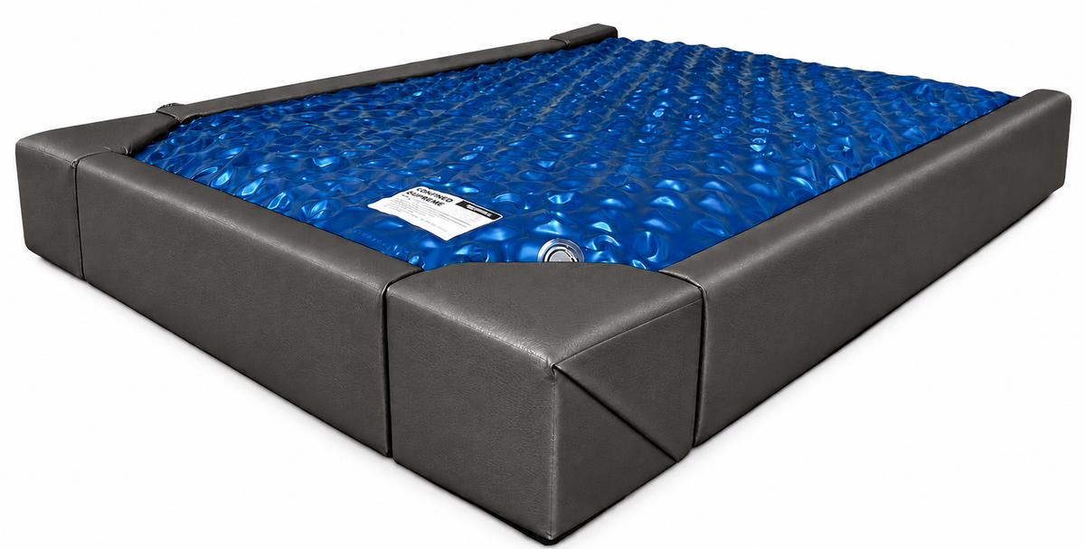 Strobel Organic 5-Piece With Two Padded Corner Seats  COVERALL 9.75-in Front Padded Waterbed Rail Cap Microsuede Fabric
