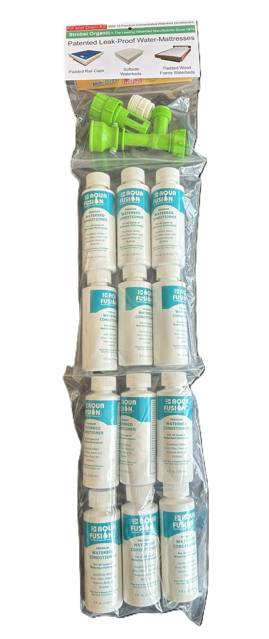 Waterbed Fill & Drain Kit with 12 Bottles of Premium Concentrated Conditioner