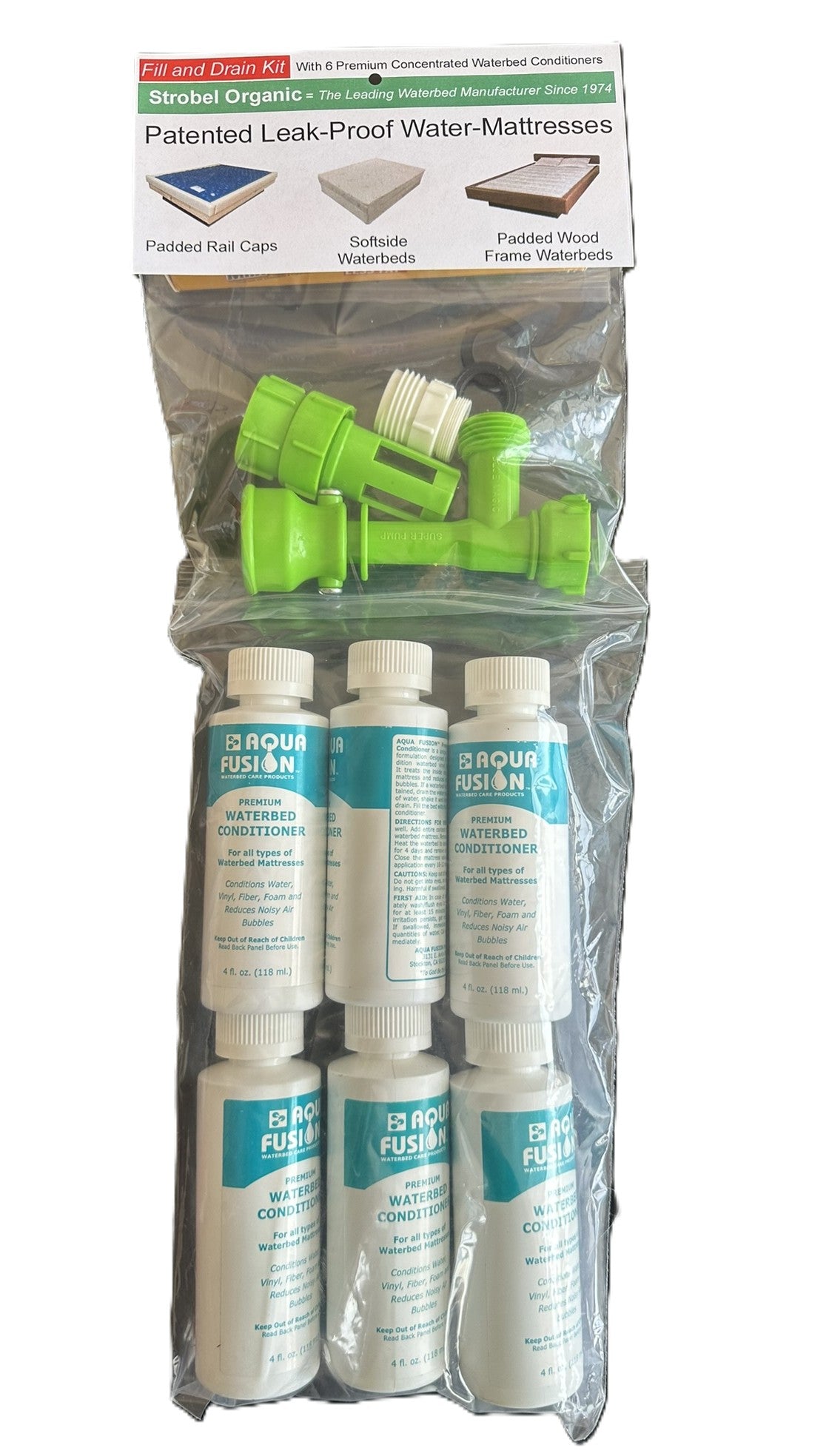 Waterbed Fill & Drain Kit with 6 Bottles of Premium Concentrated Conditioner