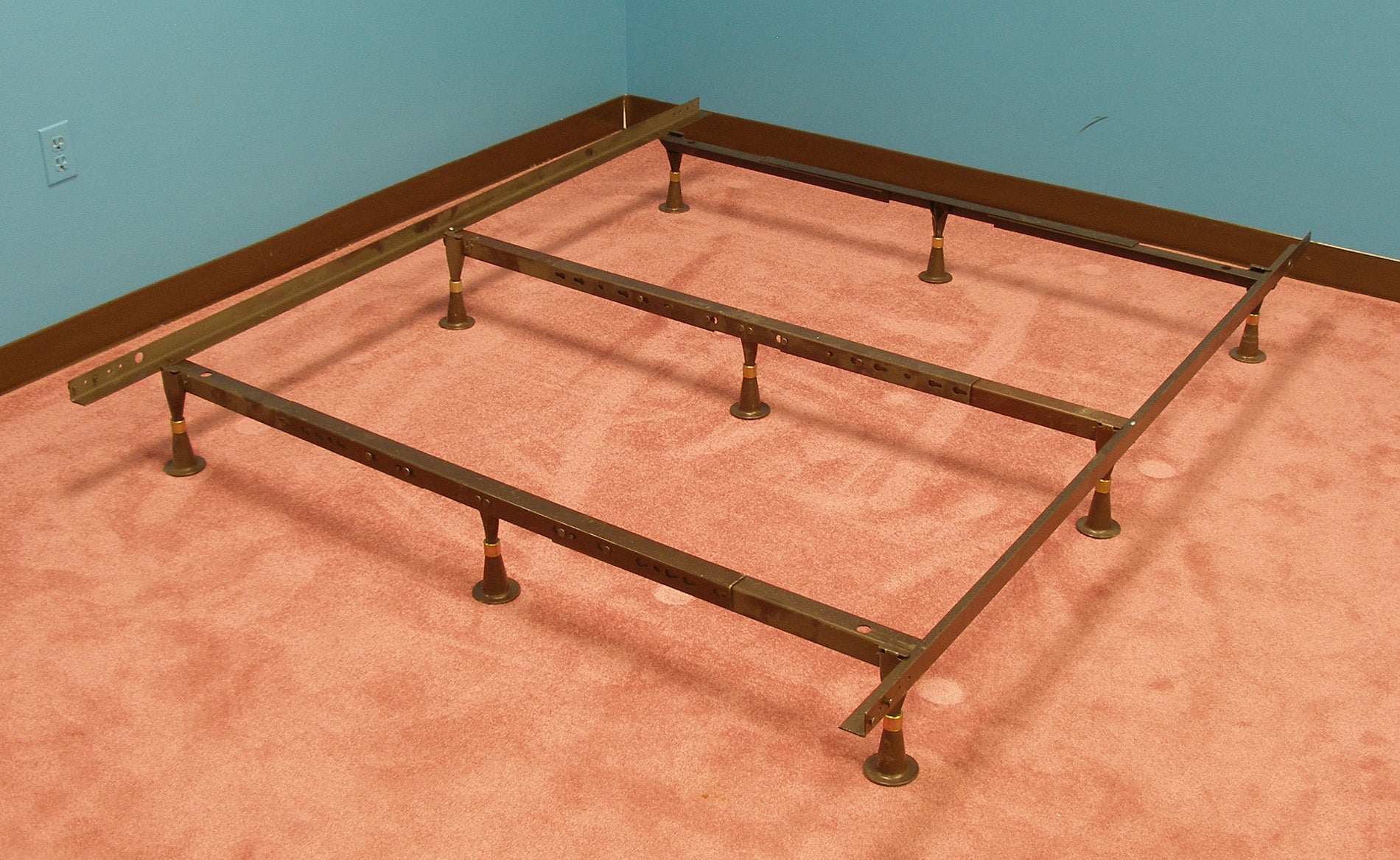 Heavy-Duty 9-Leg Metal Bed Frame for Regular or Waterbeds: Fits All Sizes