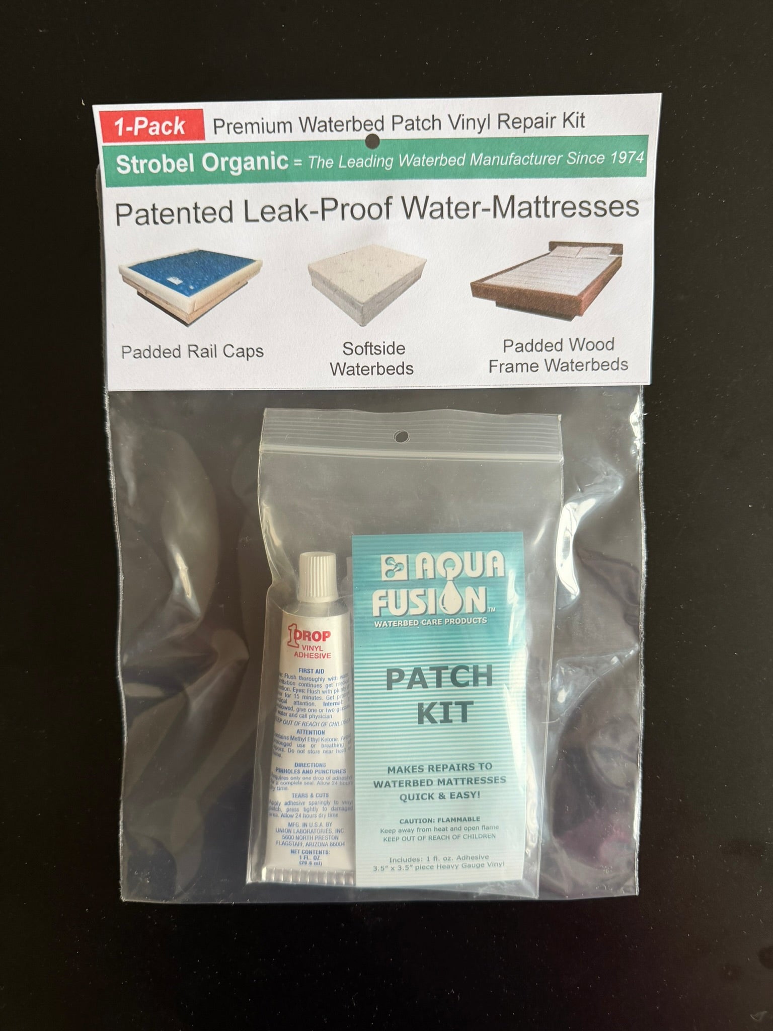 Waterbed Repair Patch Kit – Vinyl Adhesive & Patch Set (1 Pack)