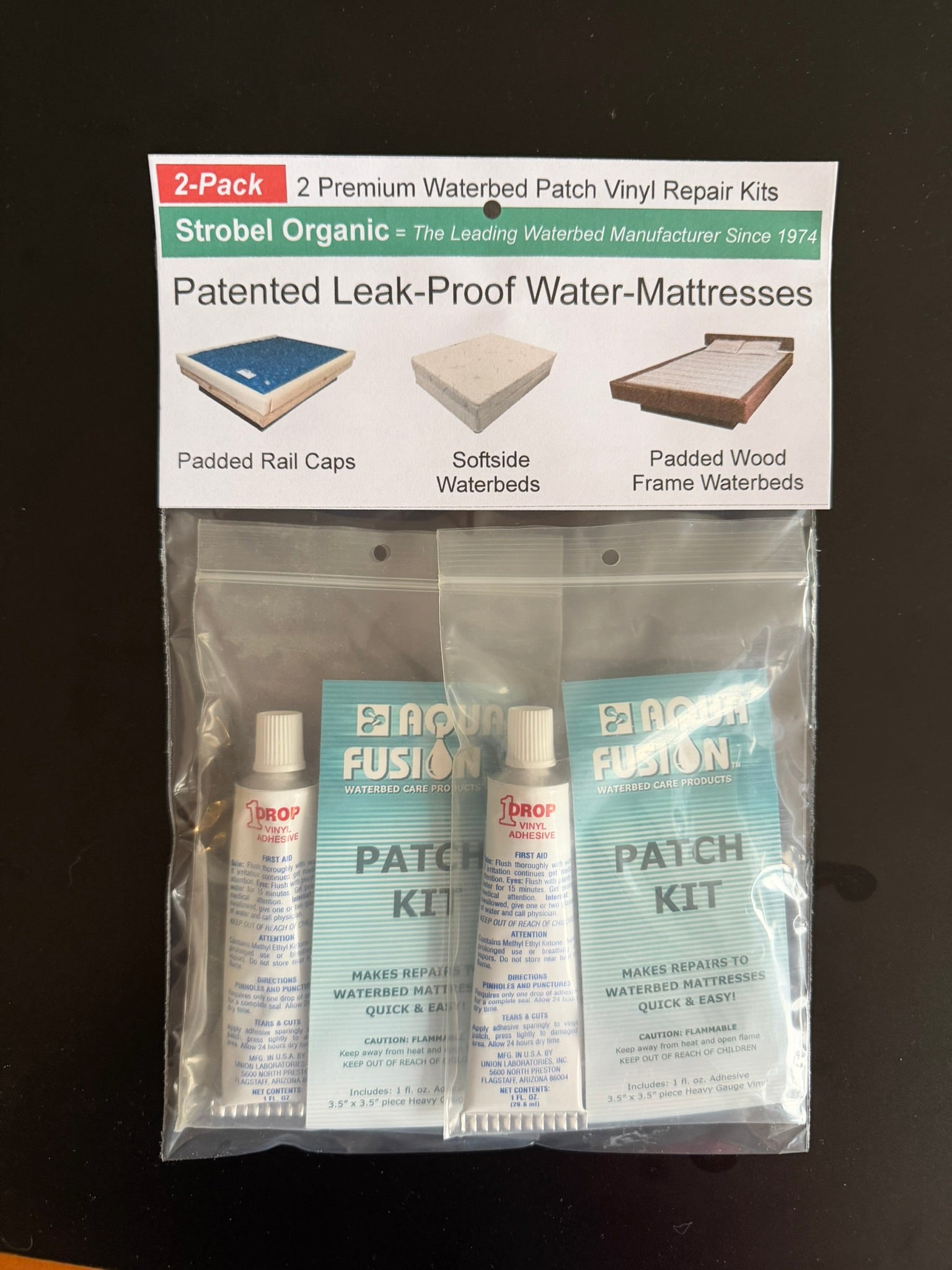 Waterbed Repair Patch Kit – Vinyl Adhesive & Patch Set (2 Pack)