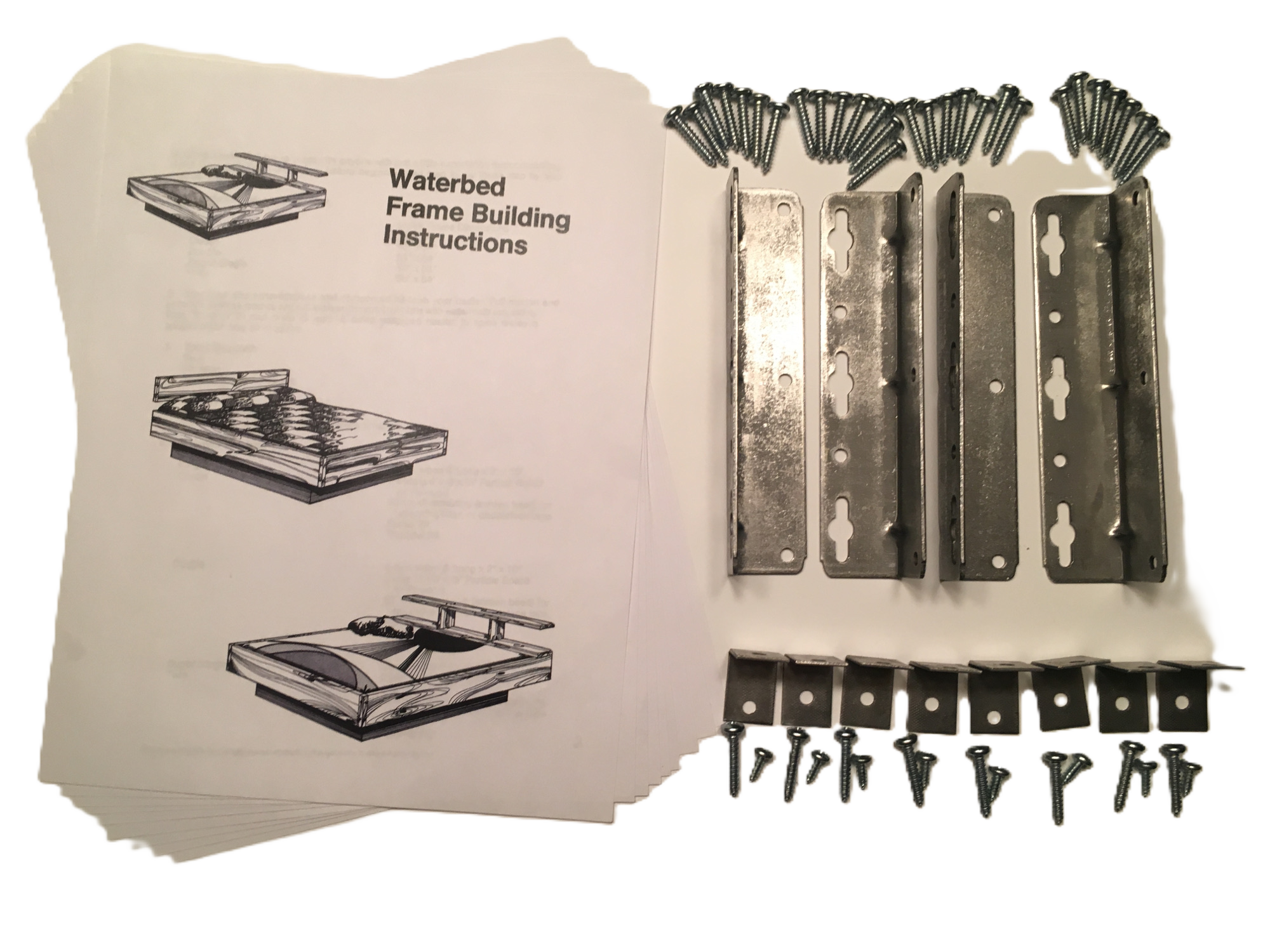 Waterbed Frame Hardware Kit with Building Instructions – Handcrafted in USA